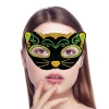 Siyah Kadife Sarı Yeşil Simli Kedi Maskesi
