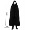 Siyah Kapüşonlu 120 cm Pelerin ve Beyaz Boyanabilir Tam Yüz Maske