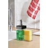 Siyah Renkli Sıvı Sabunluk Süngerlik Hazneli 450 ml