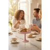 Soft Pembe Akrilik Ayaklı Kurabiyelik & Kapaklı Sunum Standı - 2 Parça