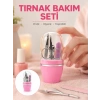 Tırnak Bakım Manikür Pedikür Seti 4 Parça Pembe Minimal ve Dayanıklı Yeni Nesil