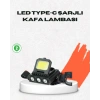 USB Şarjlı Kafa Feneri 800 Lumen Ayarlanabilir COB ve XPE LED
