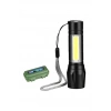 USB Şarjlı Zoomlu Mini El Feneri 3 Mod Yan COB LED Çakar Q5 Güçlü Işık Kutulu