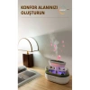 Yağmur Damlası Tasarımlı Hava Nemlendirici ve Aromaterapi Difüzörü, 7 Renk RGB Işık