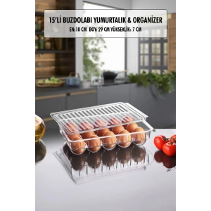 15 Li Buzdolabı Kapaklı Yumurtalık & Buzdolabı Organizeri