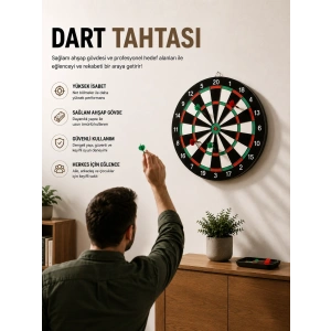 17 İnç Dart Tahtası Sağlam Ahşap Gövde ve Uzun Ömürlü Kullanım