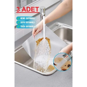 ( 3 ADET ) Çok Amaçlı Pratik Kaydırmaz 45 Cm X 3 Metre Raf Örtüsü (Mutfak-Dolap içi-Buzdolabı )