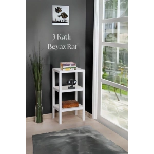 3 Katlı Beyaz Raf Kitaplık & Banyo Düzenleyicisi 73,5 cm-BRNS0048