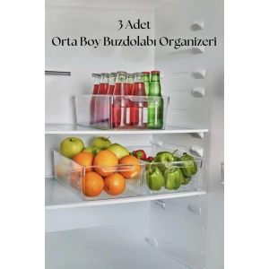 3 Lü Buzdolabı Organizeri & Buzdolabı Düzenleyici 4,5 lt