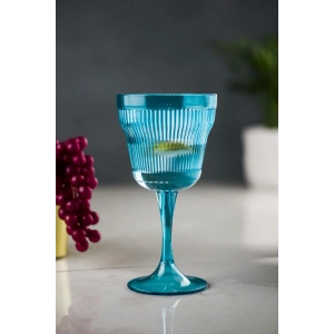 Akrilik Aquamarin 6lı Kadeh & Su Meşrubat Kahve Yanı Bardağı 300 ml ( Cam Değildir )