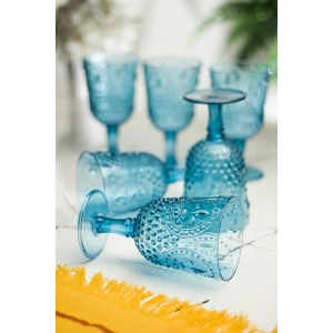 Akrilik Aquamarin 6lı Kadeh & Su Meşrubat Kahve Yanı Bardağı 450 ml ( Cam Değildir )
