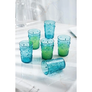 Akrilik Aquamarin 6lı Kısa Bardak & Su Meşrubat Kahve Yanı Bardağı 400 ml ( Cam Değildir )
