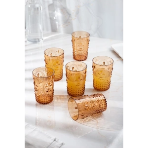 Akrilik Bal 6lı Kısa Bardak & Su Meşrubat Kahve Yanı Bardağı 400 ml ( Cam Değildir )