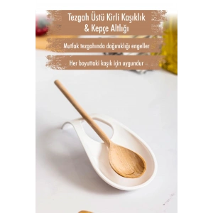Akrilik Beyaz Tezgah Üstü Kirli Kaşıklık & Kepçe Altlığı