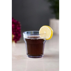 Akrilik Lacivert Tekli Kısa Bardak & Su Meşrubat Kahve Yanı Bardağı 300 ml ( Cam Değildir )