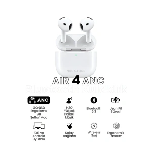 Aktif Gürültü Önlemeli (ANC) TWS Bluetooth Kulaklık, Şeffaf Mod ve Dokunmatik Kontrol
