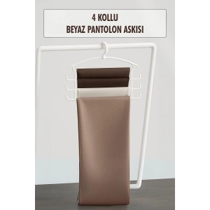 Beyaz Pantolon Askısı & Dolap Düzenleyici Askı