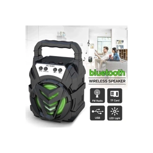 Bluetooth Hoparlör, FM Radyo Özellikli, Şarj Edilebilir, Çoklu Bağlantılı, Siyah