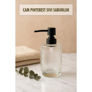 Cam Şeffaf Sıvı Sabunluk 200 ml Banyo Lavabo