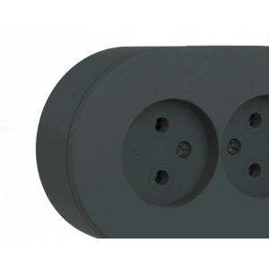 Çift Girişli Antrasit Sıva Üstü Topraklı Priz Şık Modern Duvar Elektrik Aksesuarı