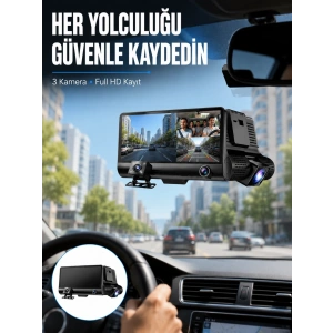 Çift ve Üçlü Lens Seçeneği ile Tüm Açılardan Kayıt Yapan Araç Kamerası Yeni Nesil