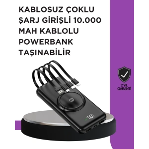 Çoklu Cihaz Uyumu ile Kablolu ve Kablosuz Şarj – Pratik Powerbank