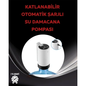 Damacana Üstü Akıllı Su Pompası | 3 Damacana Kullanım | 4W Güç | Micro USB Şarjlı | Katlanabilir & Taşınabilir