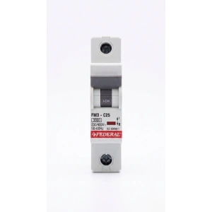 Eco Lounge FEDERAL 1X25 A C Tipi 3Ka Otomatik Sigorta FM3-C 9EC-C0331-0D25