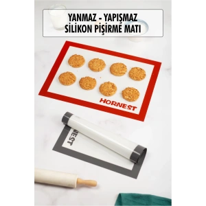 Fırınlanabilir Kendinden Yağlı Silikon Pişirme Matı Hamur Açma Matı Silpat 30x40 Cm 1 Adet