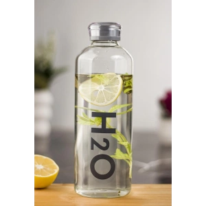 H2o Borosilikat Cam Matara Vakum Kapaklı Su Şişesi Suluk Gri 1000 ML