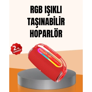 IPX6 Su Geçirmez RGB LED Işıklı Taşınabilir Bluetooth Hoparlör 2400 mAh