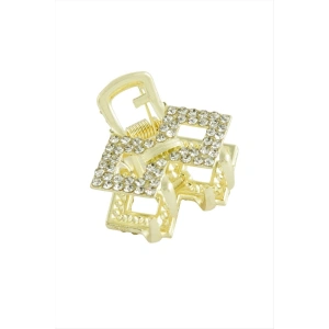 Kare Taşlı Minik Metal Mandal Toka 2,5 cm