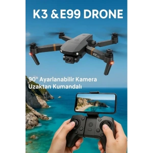 Katlanabilir HD Kameralı Drone, 500-1000 Metre Uçuş Mesafeli ve Ekstra Bataryalı