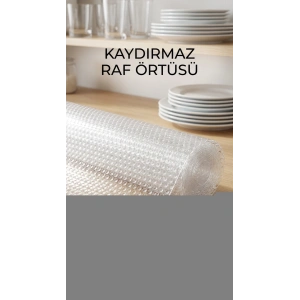 Kaydırmaz Şeffaf Pvc Raflık Çekmece Örtüsü 45x300 cm Dolap İçi Koruyucu