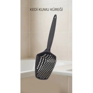 Kedi Kumu Eleme Küreği Sık dokuma gövde ve geniş tutacaklı temizlik aracı
