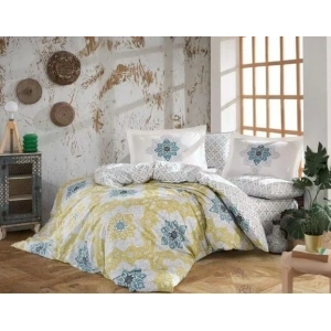 Kingsize Poplin Nevresim Amanda Sarı