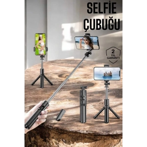 Kumandalı Tripod Telefon Tutucu Selfie Çubuğu 360 Derece Dönebilen