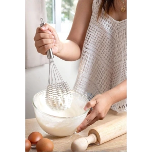 Lüks Örgülü Paslanmaz Çelik Çırpıcı & Profesyonel Hamur Ve Sos Karıştırıcı (32 cm)