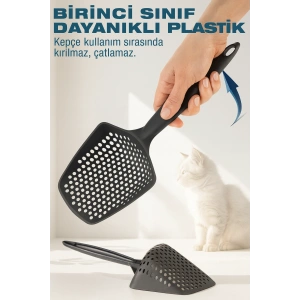 Mikro Delikli Kedi Kumu Küreği – Kum İsrafını Önleyen Dayanıklı Ergonomik Temizlik Küreği