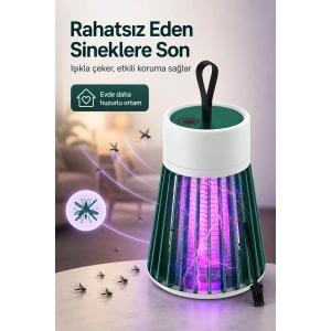 Mor Işıklı Elektrikli Sinek Öldürücü Lamba Balkon Bahçe Kamp Kullanım Cihazı