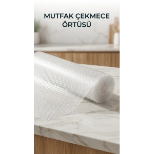 Mutfak Raf ve Çekmece İçin Şeffaf PVC Koruyucu Örtü 45x300 cm