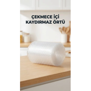 Mutfak Şeffaf Kaydırmaz PVC Raf Örtüsü 45x300 cm Dolap İçi Koruyucu