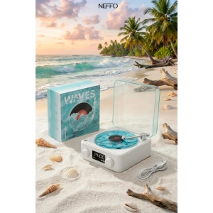 Retro Tasarımlı Bluetooth Bağlantılı Plak Çalar, 3D Ses ve Subwoofer Özellikli Beyaz Pikap