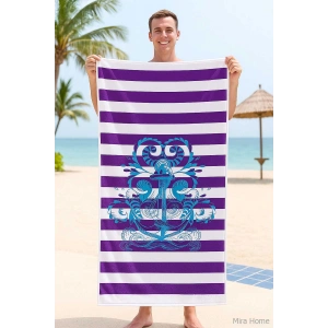 SeaDream Tropikal Desenli Plaj Havlusu 70X140 Cm Çapa