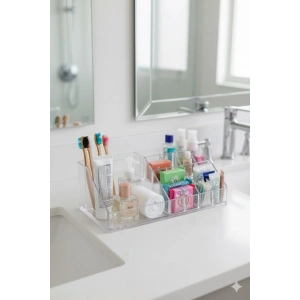 Şeffaf Akrilik Banyo Kozmetik Düzenleyici Organizer 13x22x8 cm