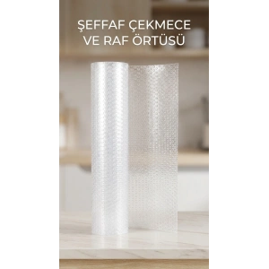 Şeffaf Kaydırmaz Dolap İçi PVC Çekmece Örtüsü 45x300 cm Koruyucu Kaplama