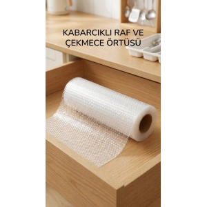 Şeffaf Kaydırmaz Dolap İçi Raflık Örtüsü 45x300 cm Koruyucu Pvc Malzeme