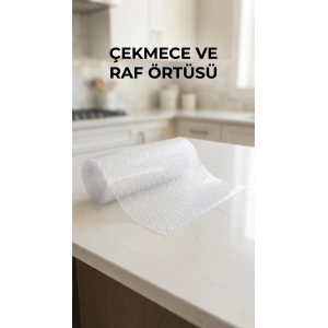 Şeffaf Kaydırmaz Pvc Raflık Dolap İçi Çekmece Koruyucu 45x300 Cm