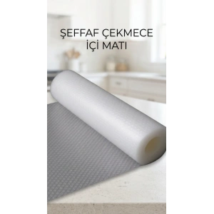 Şeffaf Kaydırmaz Raflık Koruyucu Pvc Dolap İçi Çekmece Örtüsü 45x300cm