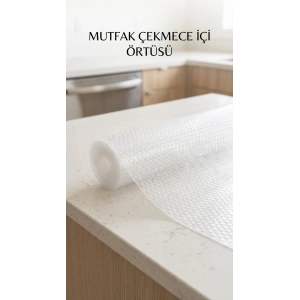 Şeffaf Pvc Raf Kaydırmaz Dolap İçi Çekmece Örtüsü 45x300 cm Koruyucu